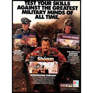 1987 Milton Bradley Board Game Vintage Print Ad Axis Allies Shogun Wall Art